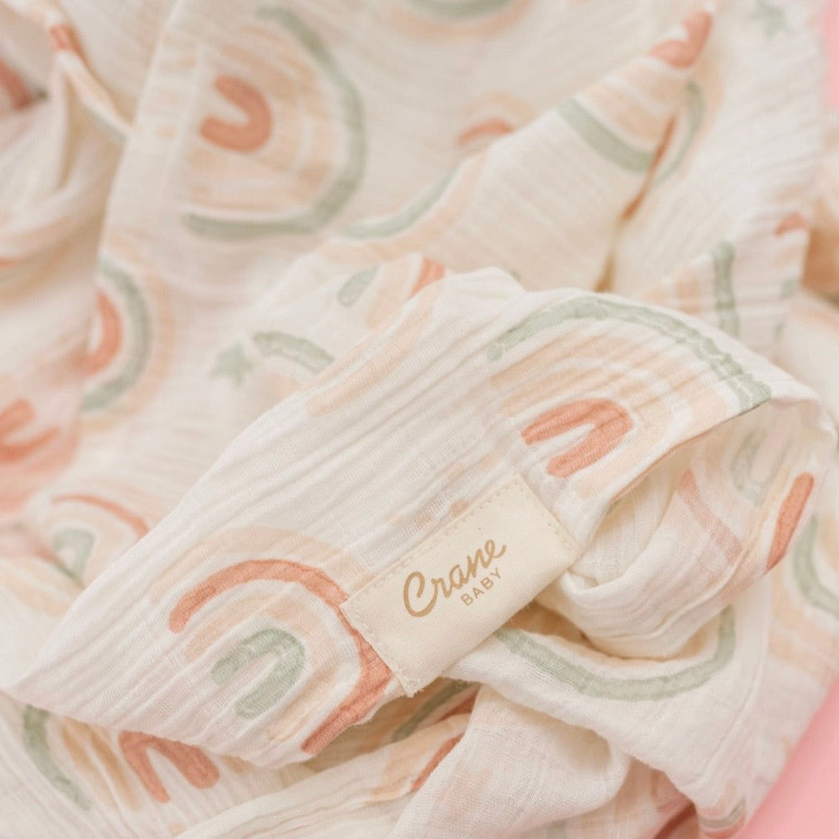 Rainbow + Butterfly Baby Swaddle Set