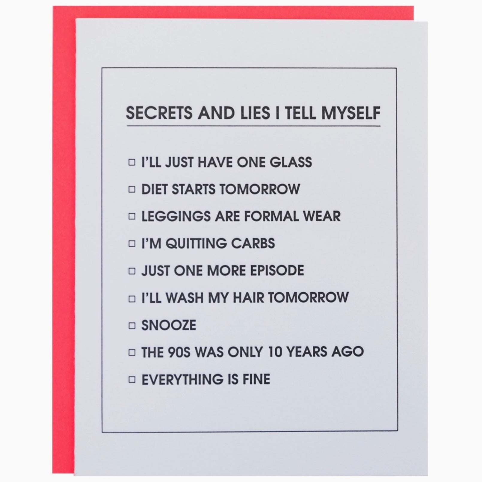 Card -- Secrets and Lies I tell myself