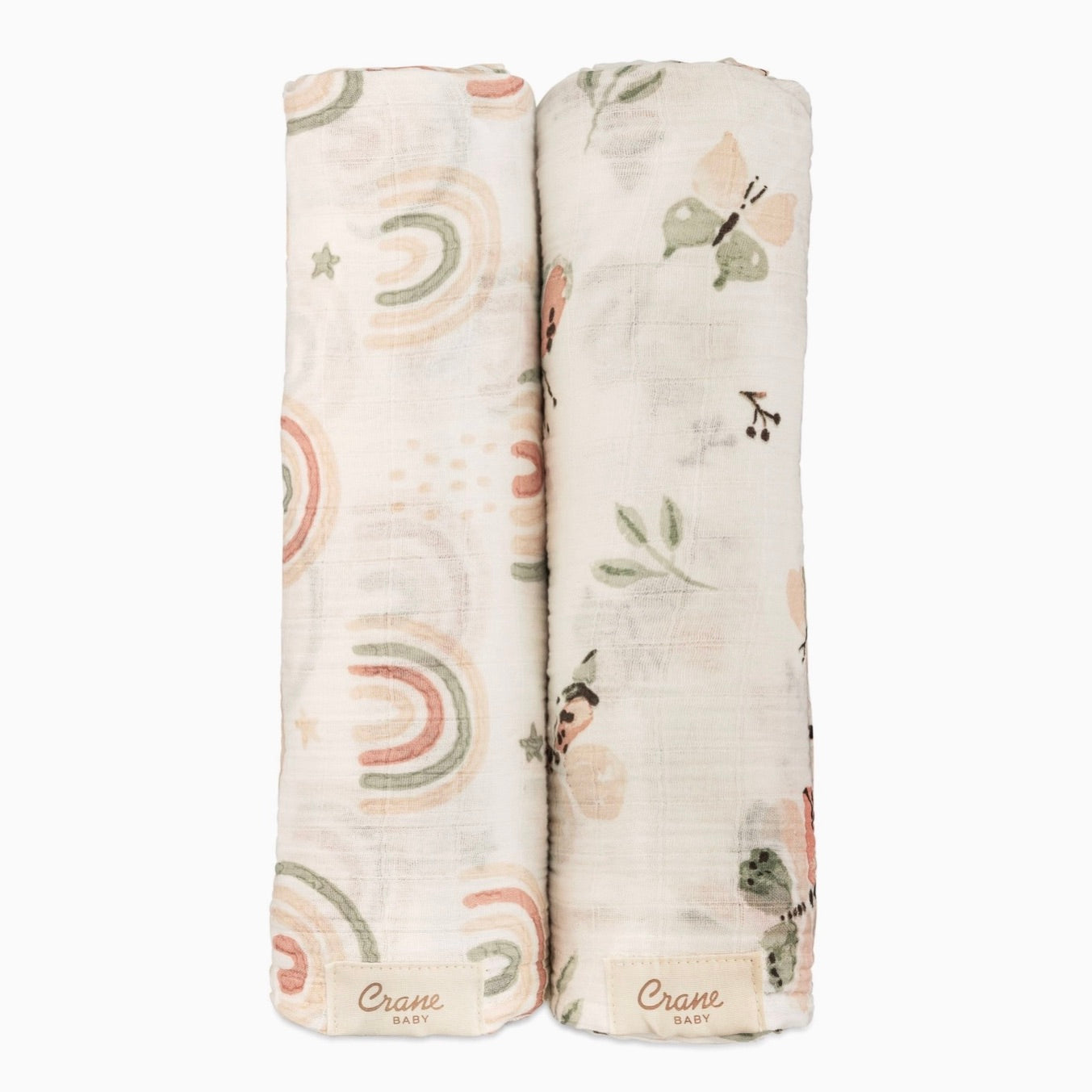Rainbow + Butterfly Baby Swaddle Set