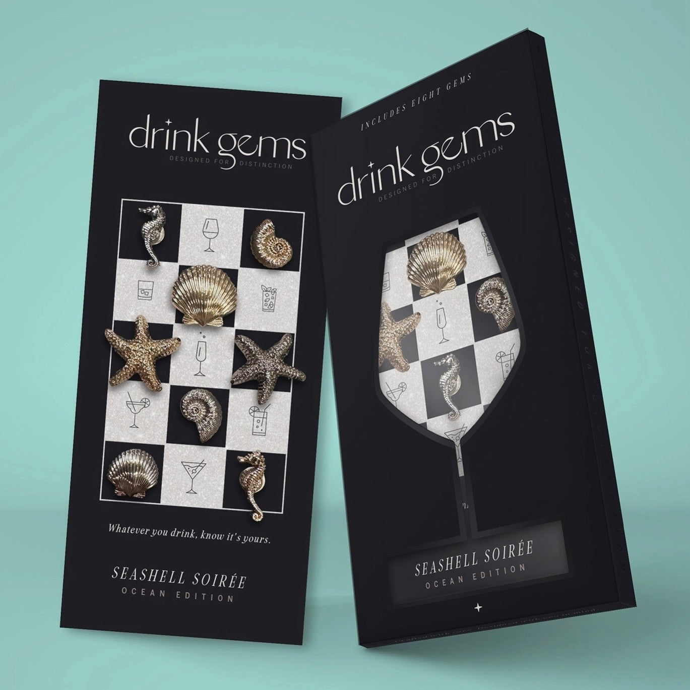 Sea Shell Drink Gems With Storage Case