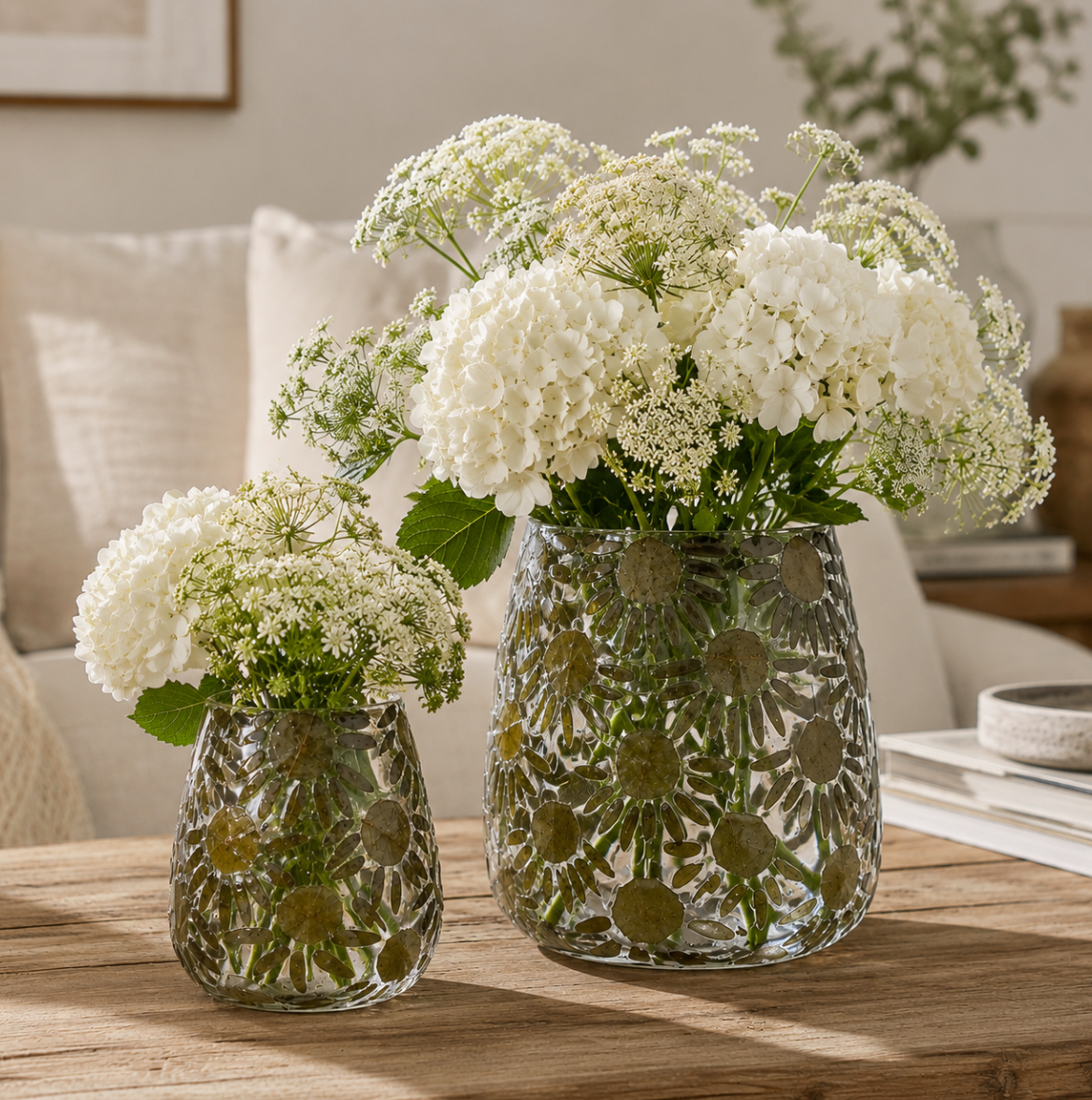Pressed Leaf Vases