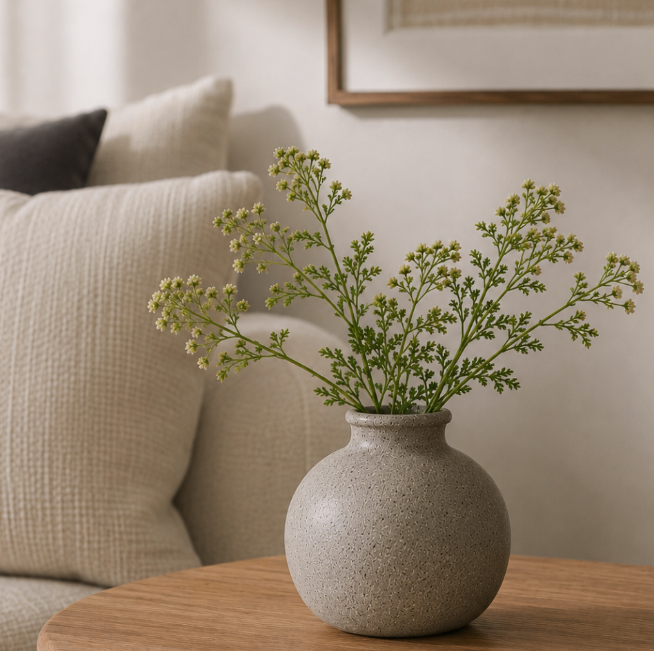 Speckled Stone Squash Vase
