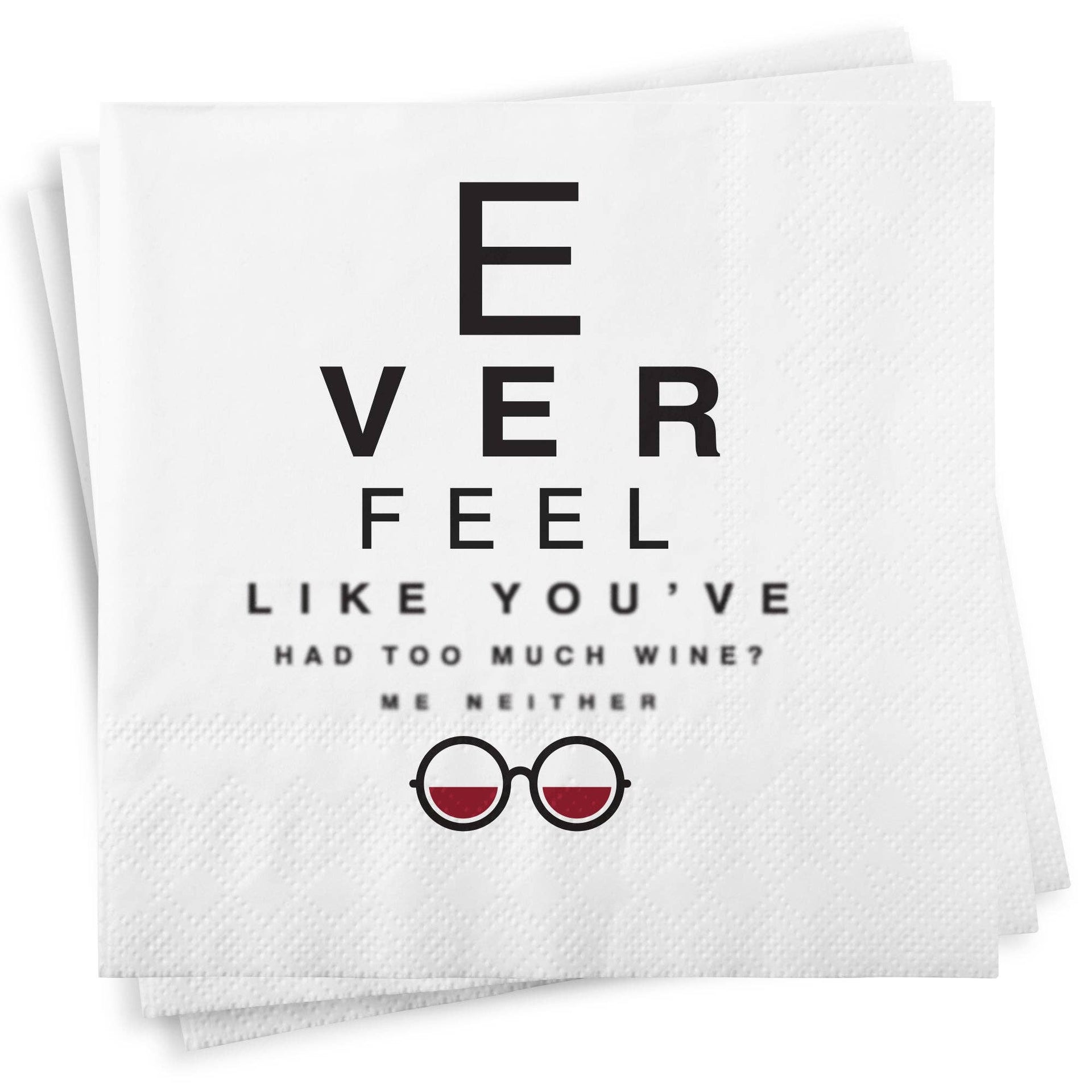 Wine Eye Chart Cocktail Napkin